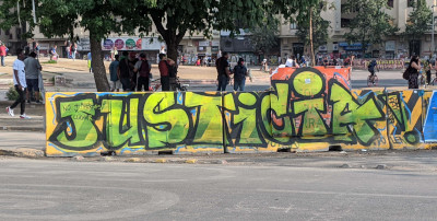 Street art reading Justice