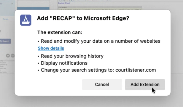 Adding the RECAP Extension to Edge | Free Law Project | Making the